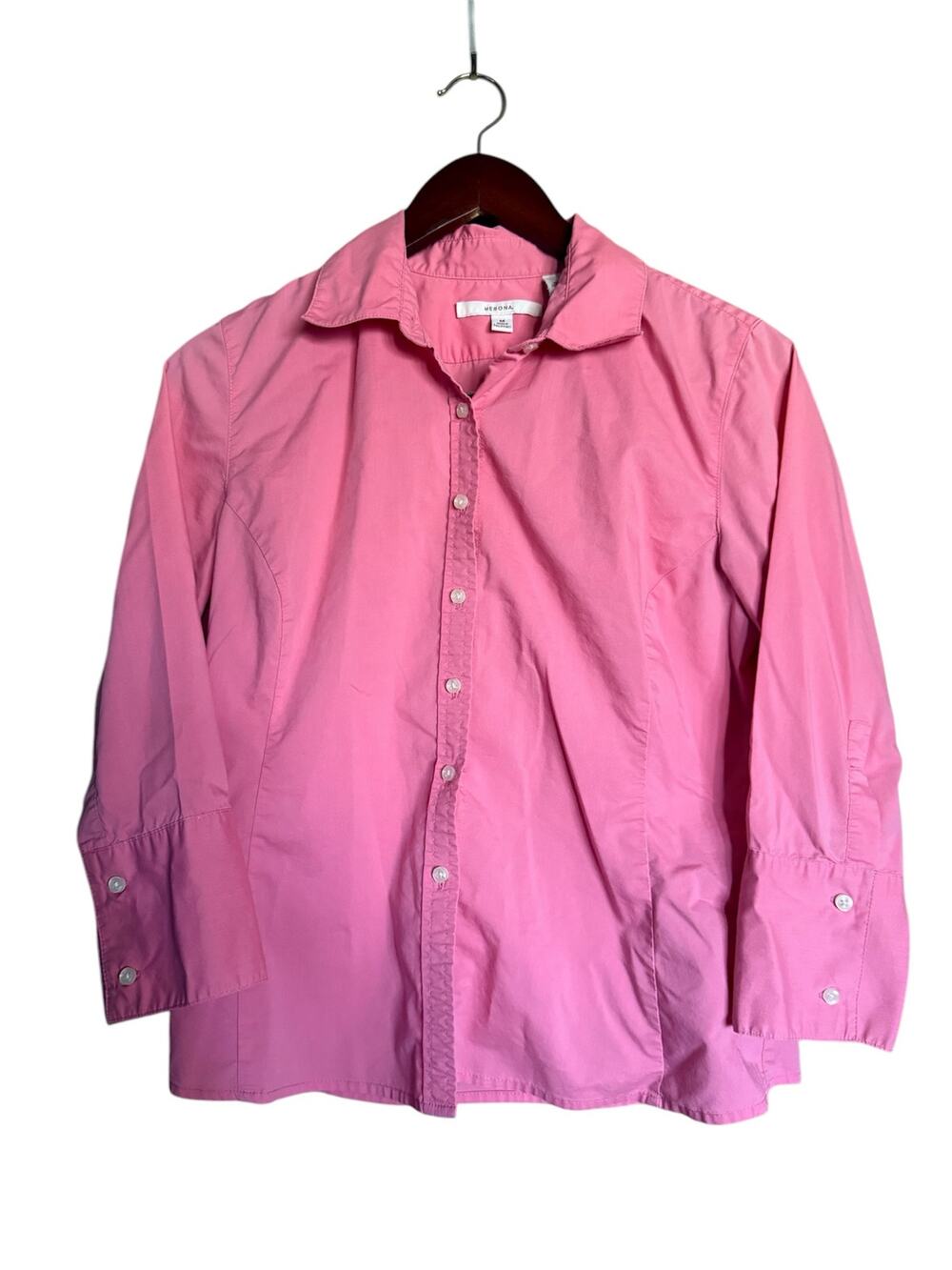 Merona Women's Orange Peach Button Down Blouse Size Medium